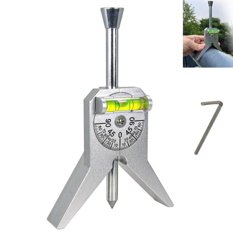 REEPLAR Upgraded Pipe Center Finder  Measure Pipe Diameter  Pipefitter Tools With Centering Head  Measure Pipe Diameter Over 0.5"" & up With 4"" Y-Type Base and Adjustable Dial Bubble Protractor - Image 1